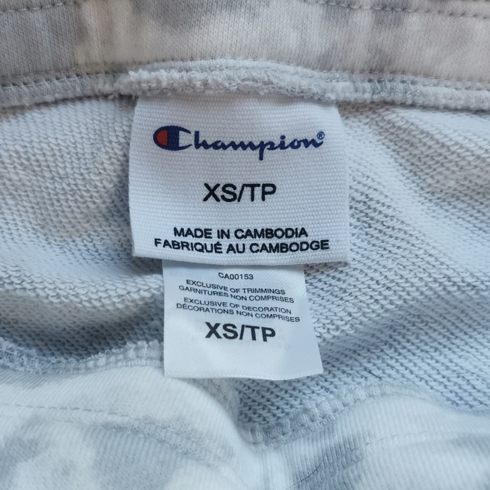 XS extra small Champion Shorts Grey Gray White tie dyed NWT New - Picture 6 of 10